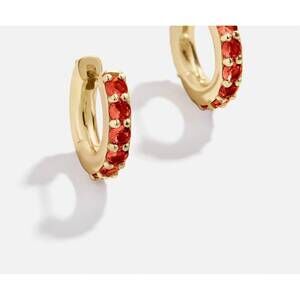 NEW BAUBLEBAR birthstone huggie earrings in garnet